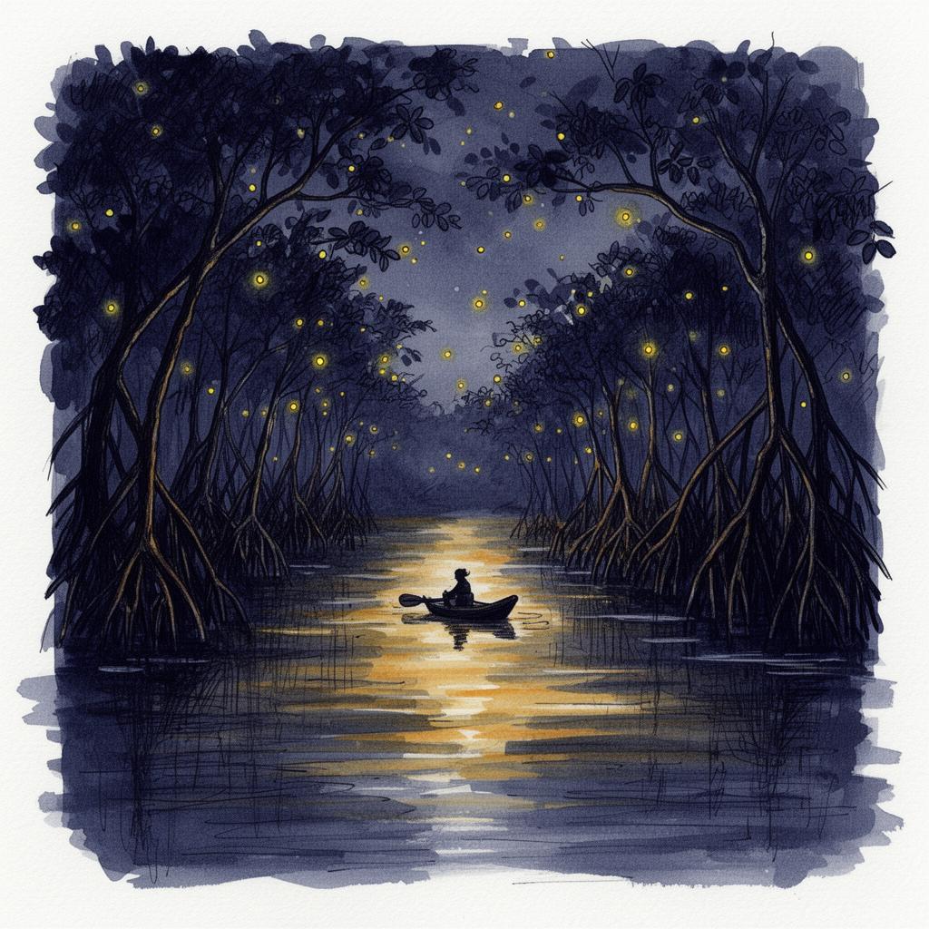 Firefly kayaking on the Abatan River